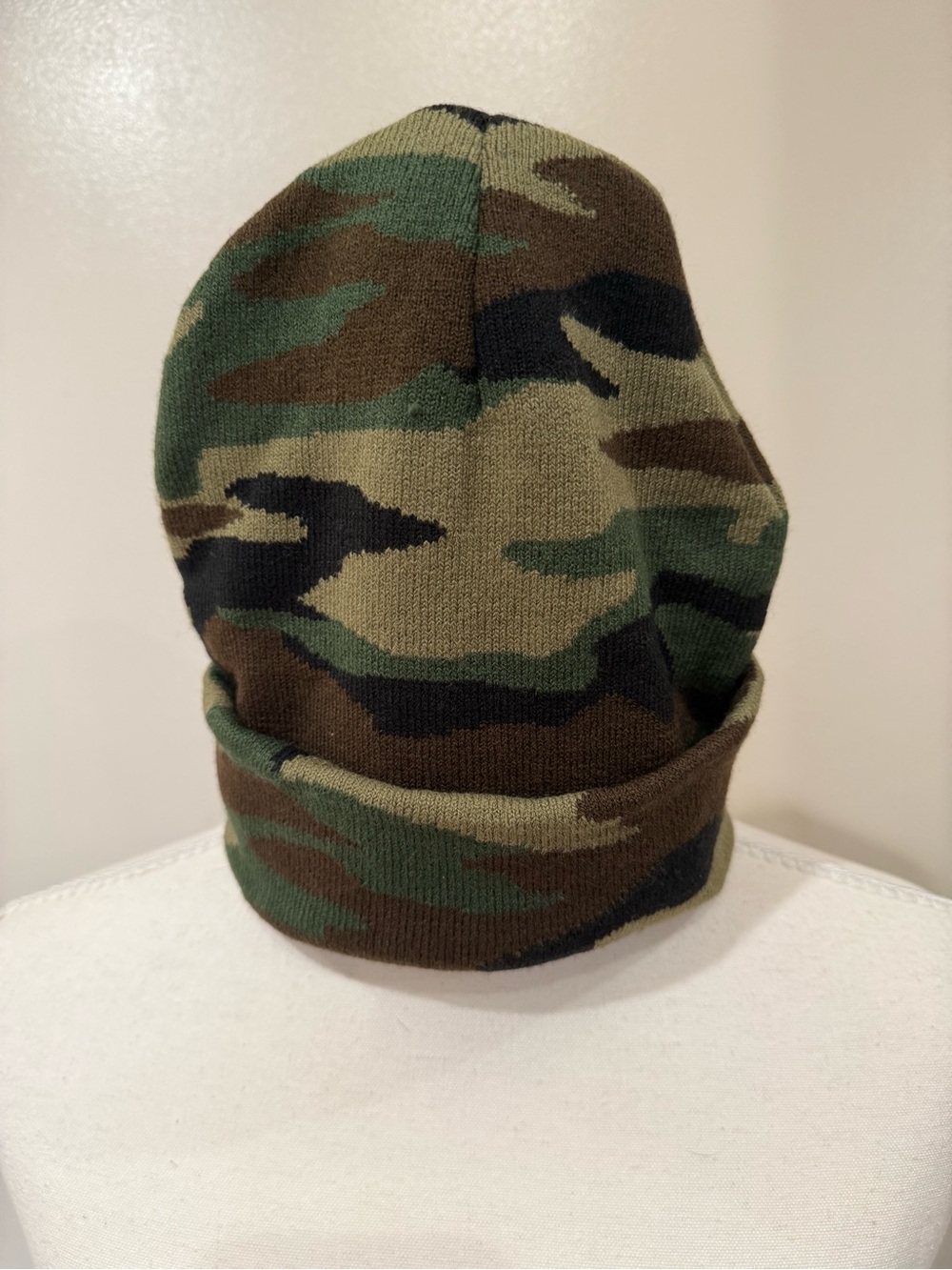 Camo Knit Beanie Hat - Green & Brown Camouflage Unisex One Size Fits All